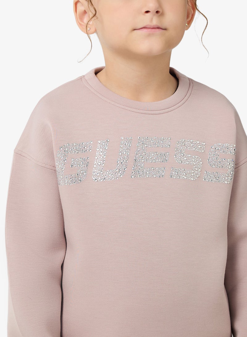 GUESS Kids Graphic Crew Neck Sweatshirt - Image 3